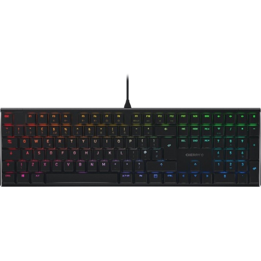 CHERRY Keyboard - Cable Connectivity - USB Interface - RGB LED - English (US) - QWERTY Layout - Black