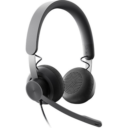 Logitech Zone Wired Noise Cancelling Headset, USB-C with USB-A adapter, graphite