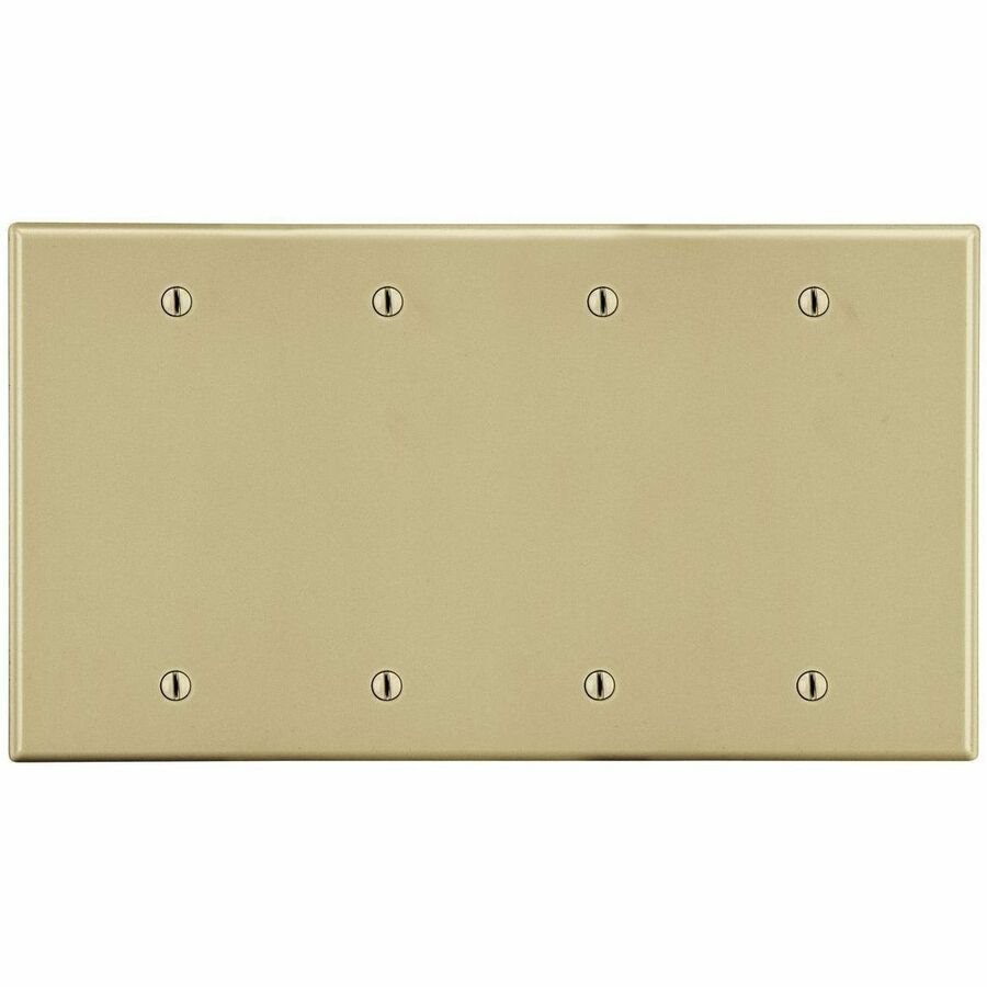 Bryant Wallplate, 4-Gang, 4 Box Mount Blank, Ivory