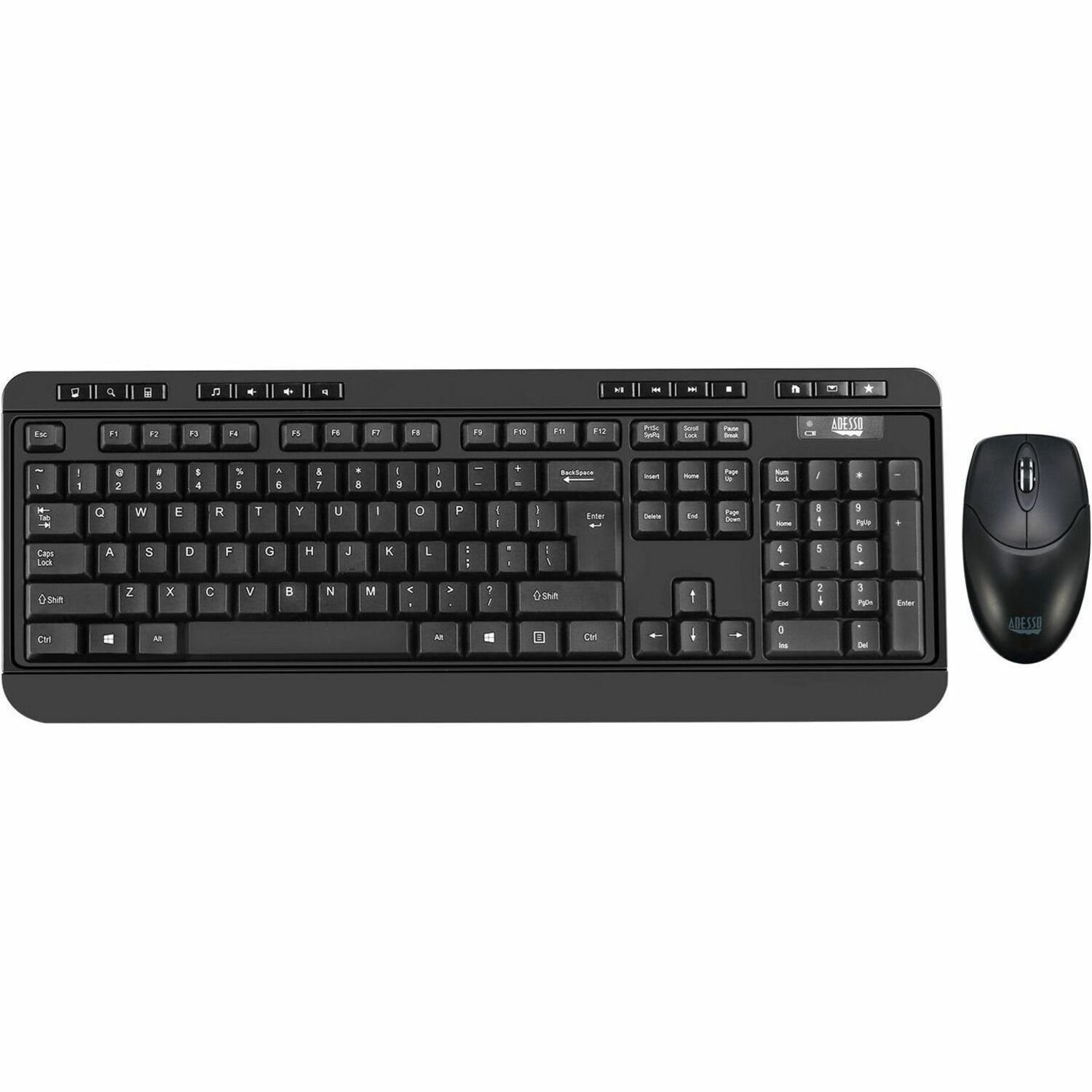 Adesso Antimicrobial Wireless Desktop Keyboard and Mouse