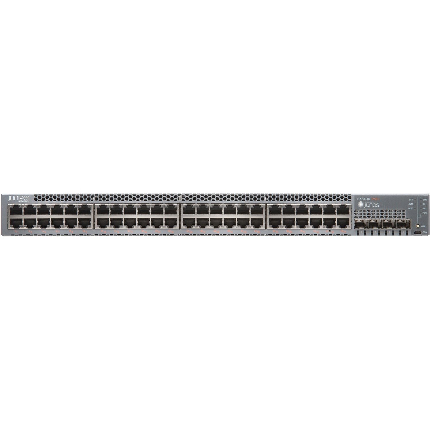 Juniper EX3400 EX3400-48P 48 Ports Manageable Layer 3 Switch - Gigabit Ethernet, 10 Gigabit Ethernet, 40 Gigabit Ethernet - 40GBase-X, 10GBase-X, 1000Base-T