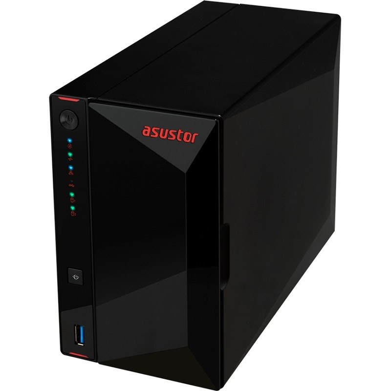 Asustor AS5202T - 2 Bay NAS, 2.0GHz Dual-Core, 2 2.5GbE Ports, 2GB RAM DDR4, Gaming Network Attached Storage, Personal Private Cloud (Diskless)