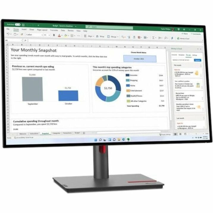 Lenovo ThinkVision P27h-30 27" Class WQHD LED Monitor - 16:9