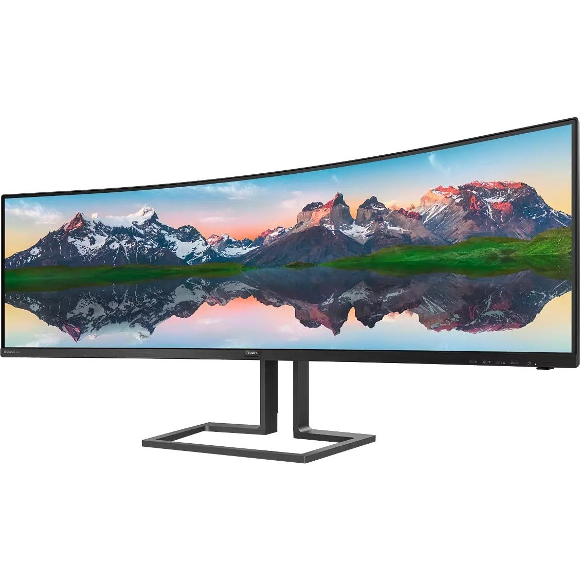 Philips 498P9Z 49" Class Dual Quad HD (DQHD) Curved Screen LCD Monitor - 32:9 - Textured Black