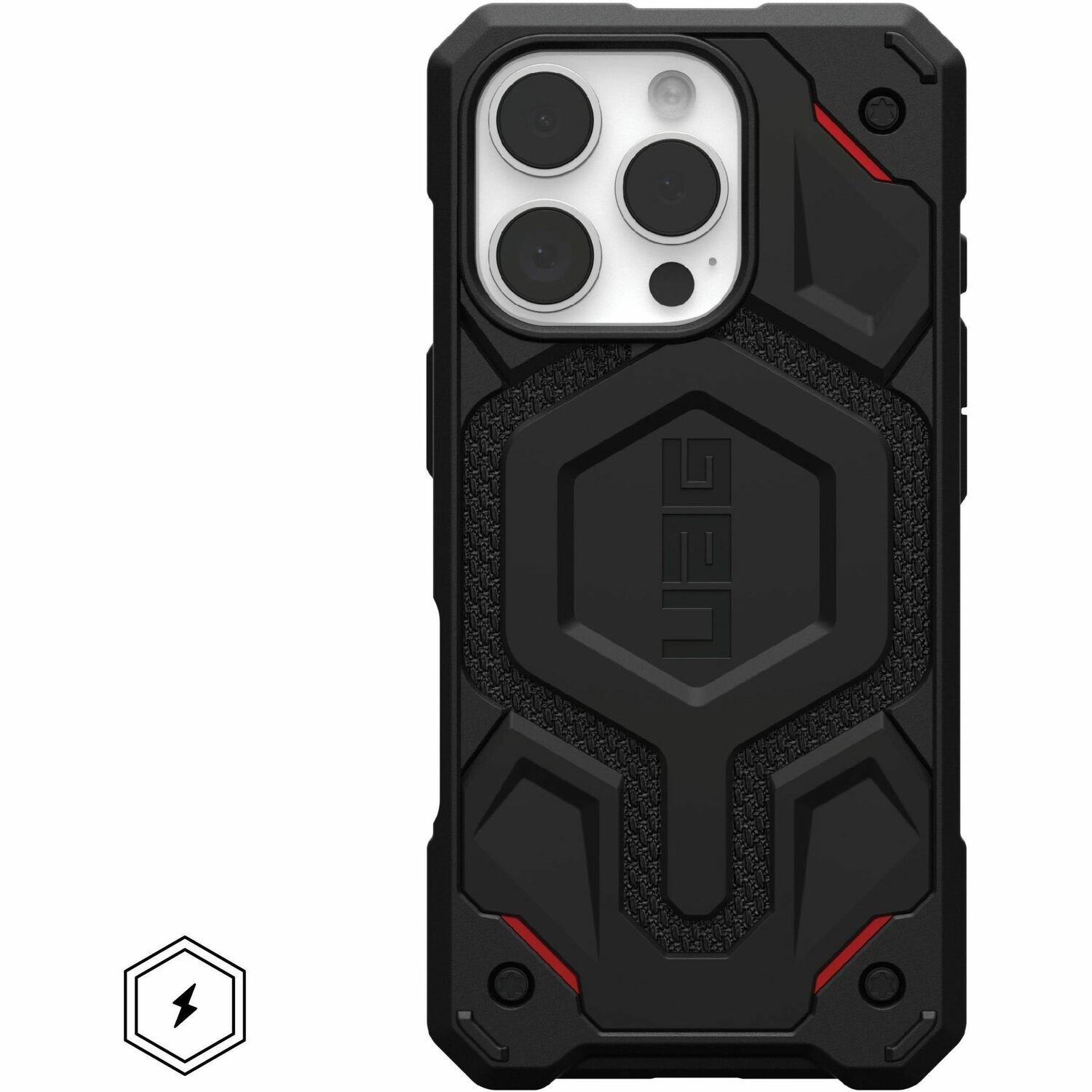 Urban Armor Gear Monarch Pro Case voor Apple iPhone 16 Pro Smartphone - Zwart