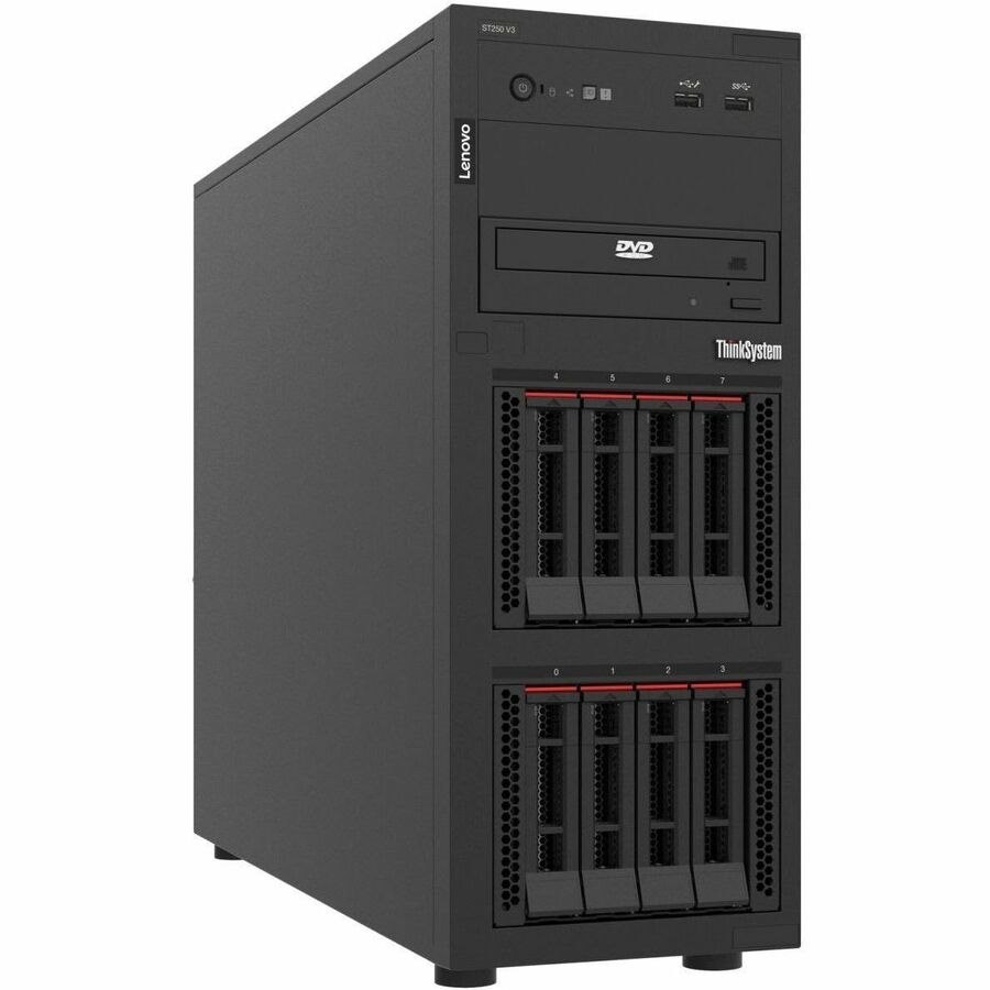 Lenovo ThinkSystem ST250 V3 7DCE100FEA Tower Server - 1 x Intel Xeon 6353P 2,70 GHz - 32 GB RAM - 1,88 TB SSD - (2 x 960GB) SSD Configuration - 12Gb/s SAS Steuerung