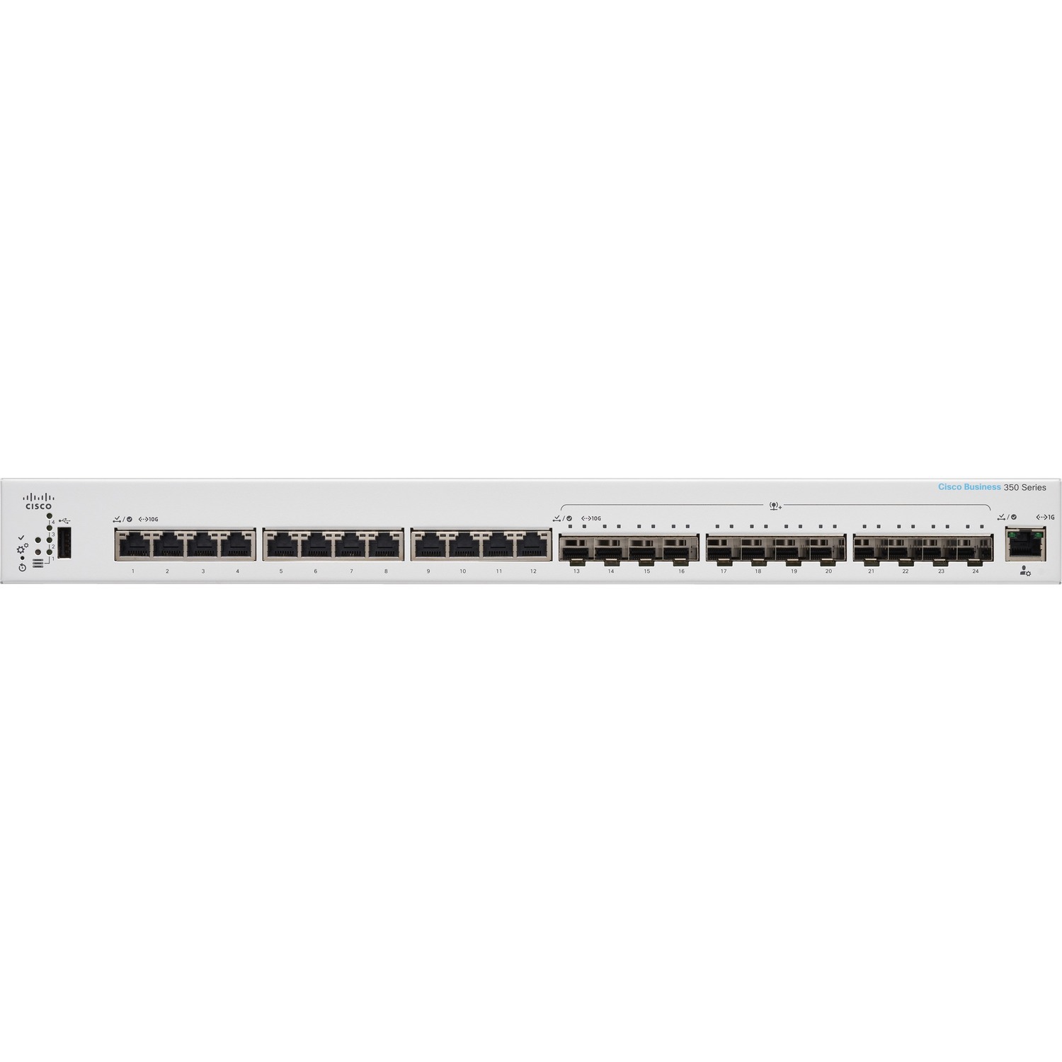 Cisco Business 350 Series CBS350-24XTS - Switch - L3 - Beheerd - 12 X 10GBase-T + 12 X 10 Gigabit SFP+ - Rack-Uitvoering
