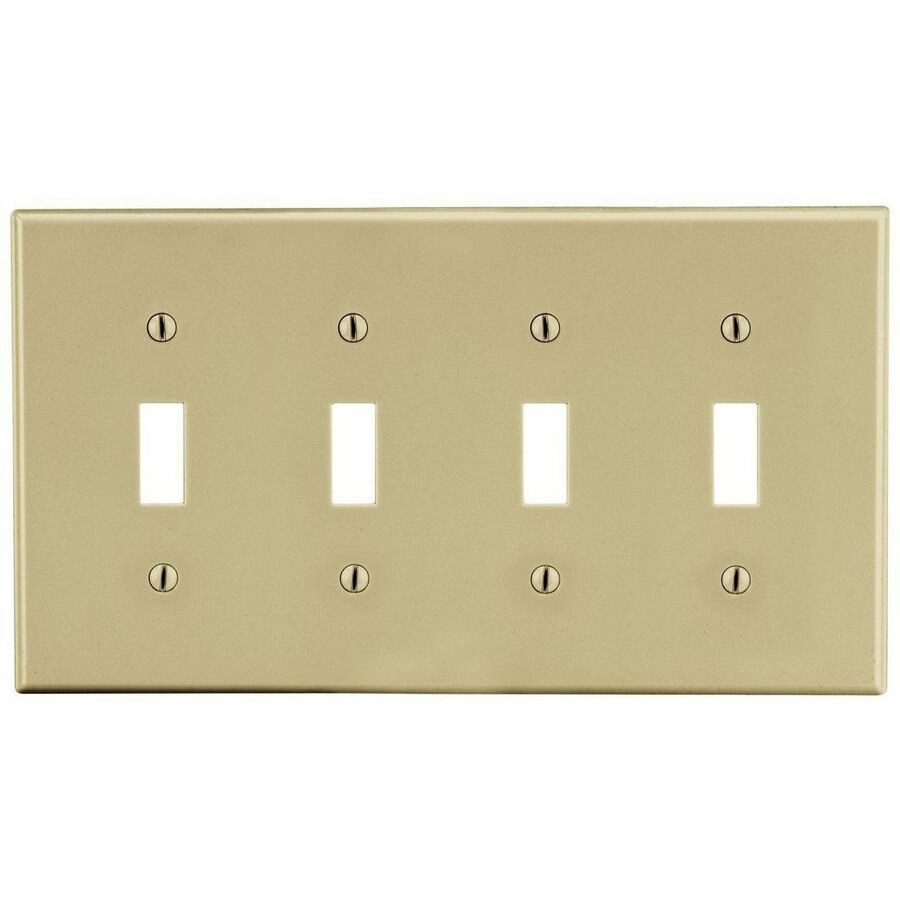 Hubbell Wallplate, 4-G, 4) Tog, Iv