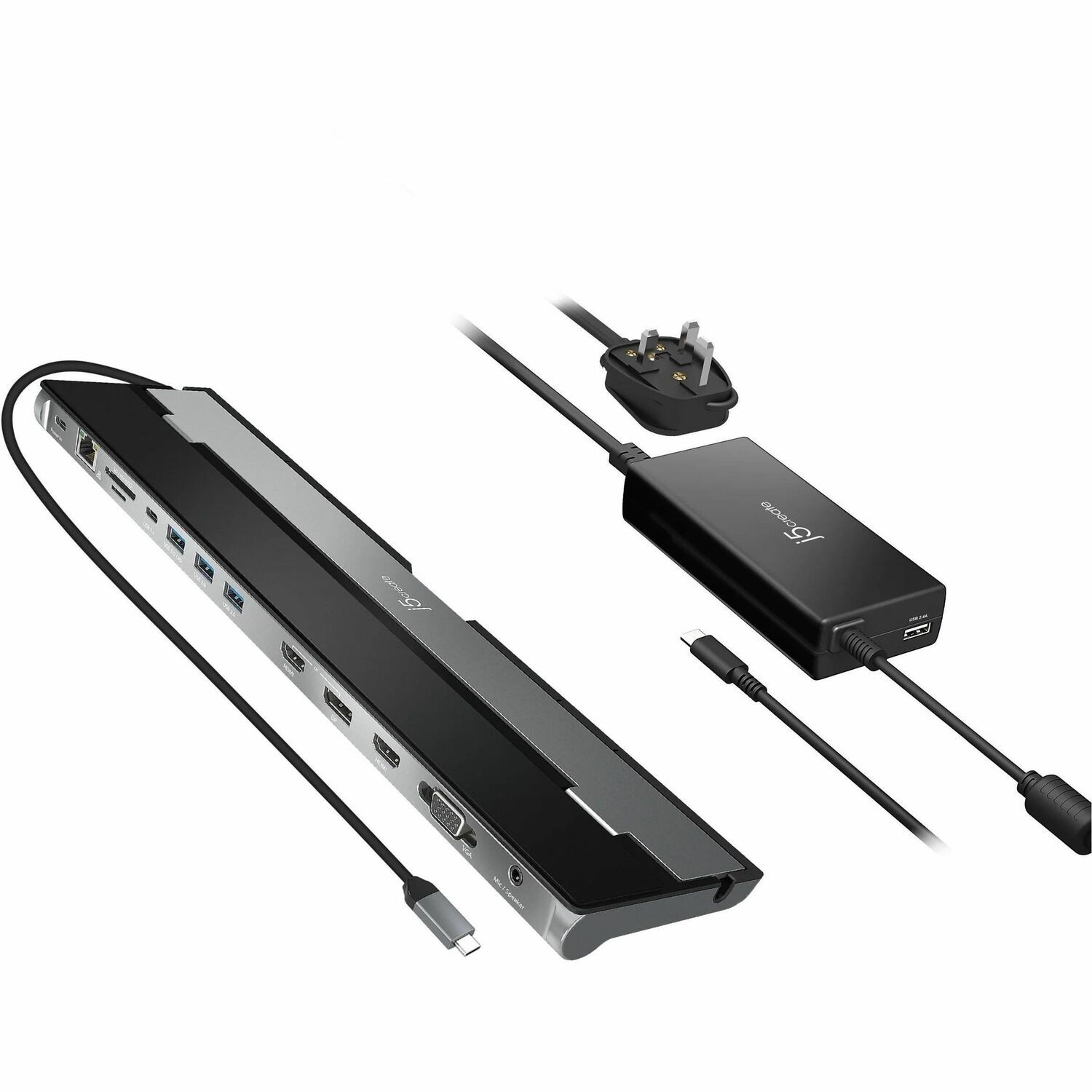 J5create Usb-C Triple Display Docking Station With 100W PD Adapter - U