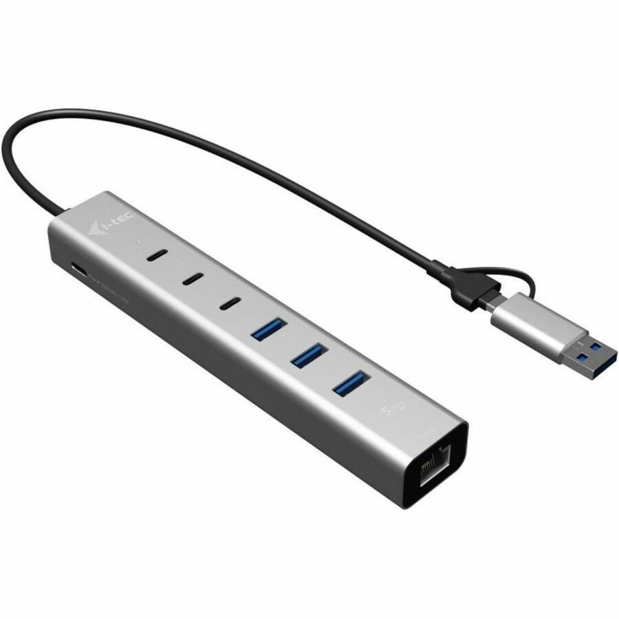 i-tec USB/Ethernet Combo Hub - USB Type A, USB Type C - 640 MB/s - Notebook, Desktop