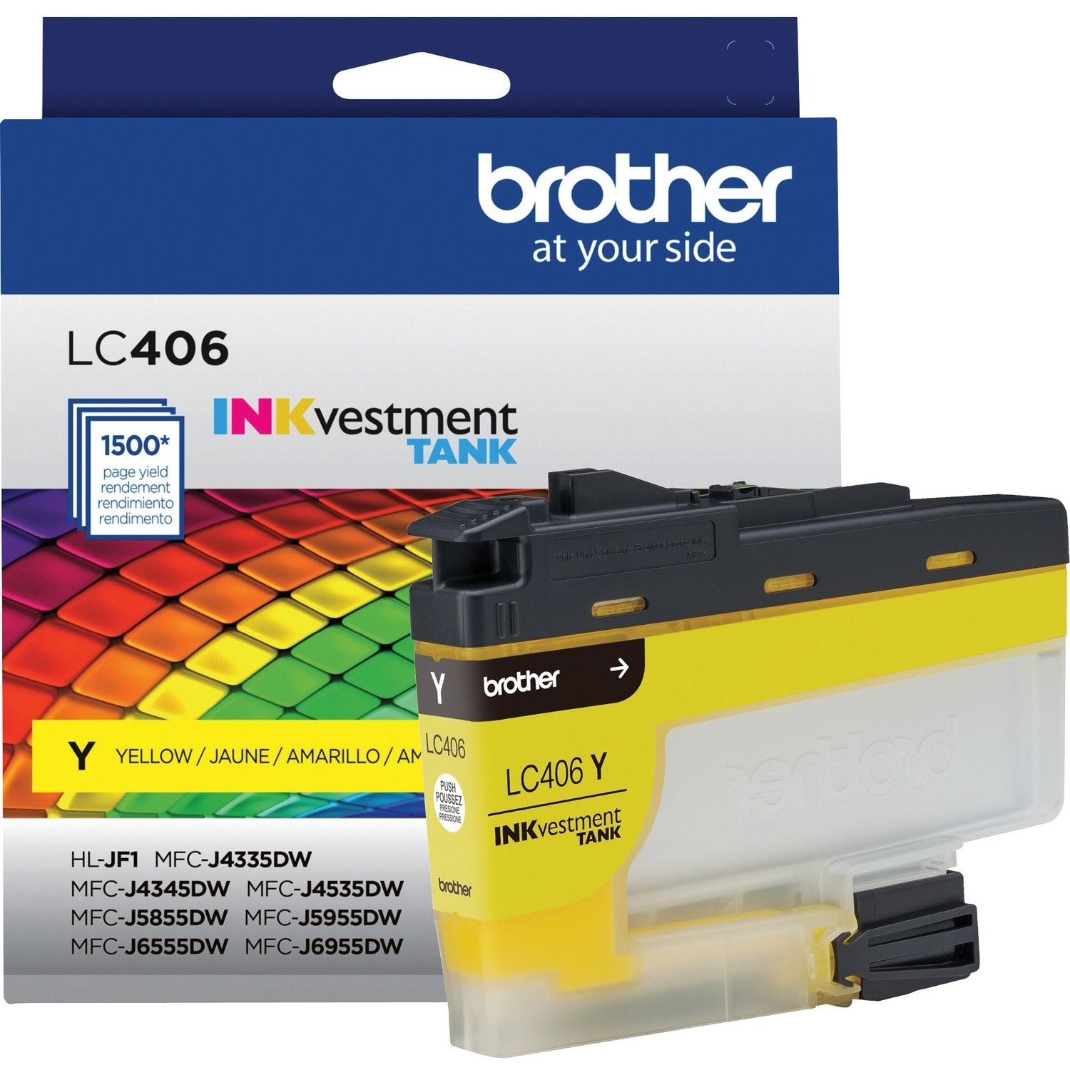 Brother INKvestment LC406Y Original Standard Yield Inkjet Ink Cartridge - Single Pack - Yellow - 1 Each