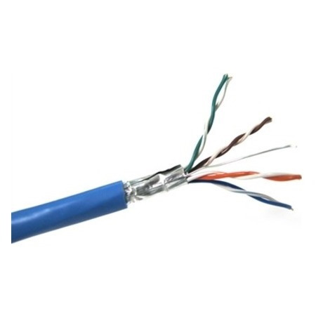 Weltron Cat 6 STP 550 MHz Solid Shielded Plenum CMP Cable - 1000 Feet - Blue