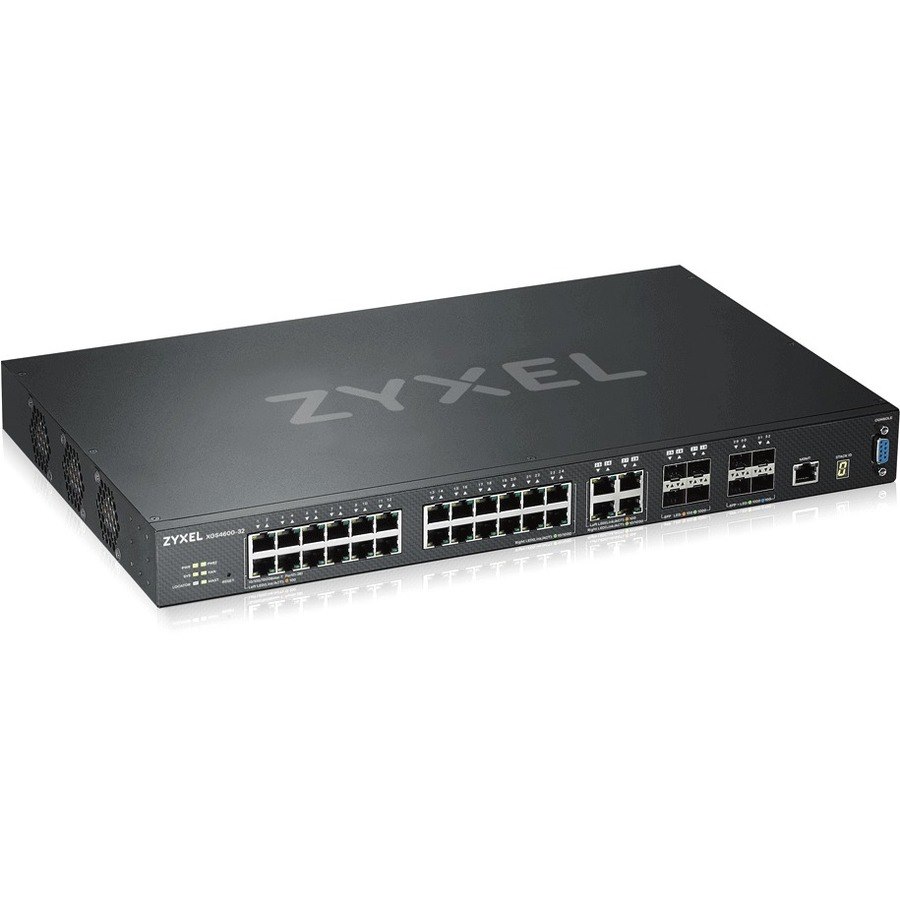 ZYXEL XGS4600-32 24-port Gigabit L3 Managed Aggregation Switch with 4 SFP+ 10G Uplinks and 4 10G Combo (SFP+/RJ-45) Ports