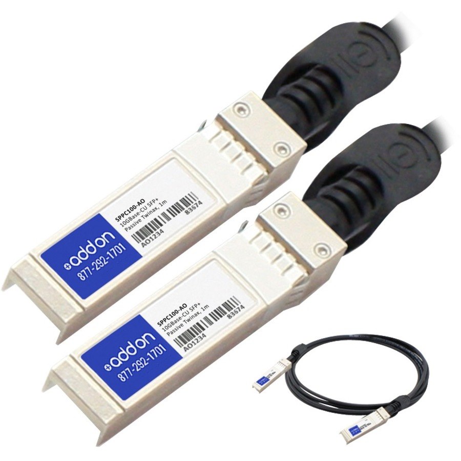 AddOn Amer Networks SPPC100 Compatible TAA Compliant 10GBase-CU SFP+ to SFP+ Direct Attach Cable (Passive Twinax, 1m)