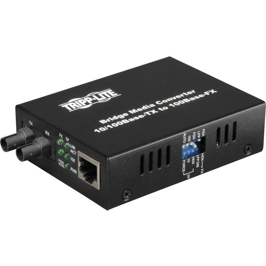 Tripp Lite by Eaton Multimode Fiber to Ethernet Media Converter, 10/100BaseT to 100BaseFX-ST, 2km, 1310nm