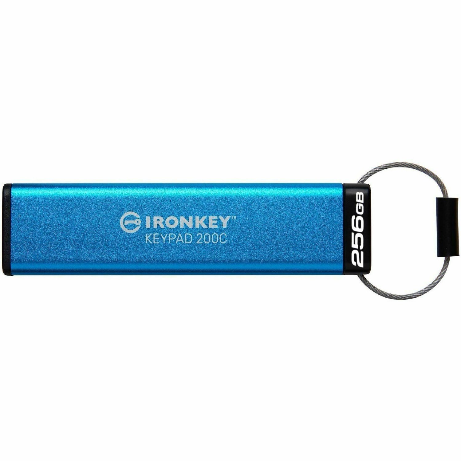 IronKey Keypad 200 256 GB USB 3.2 (Gen 1) Type C Flash Drive - Blue - 256-bit AES, XTS-AES