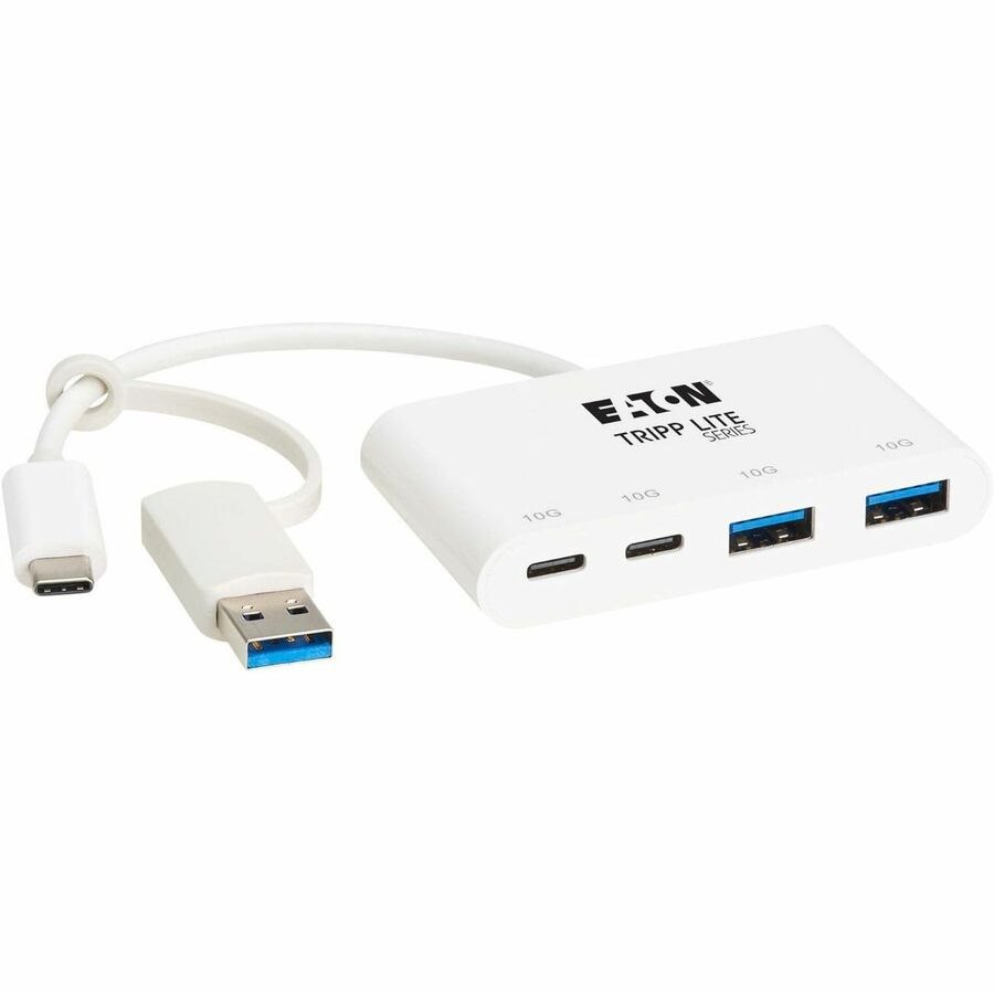 Eaton Tripp Lite Series 4-Port USB-C Hub - USB 3.2 Gen 2 (10 Gbps), 2 USB-A & 2 USB-C Ports, Thunderbolt 3, White