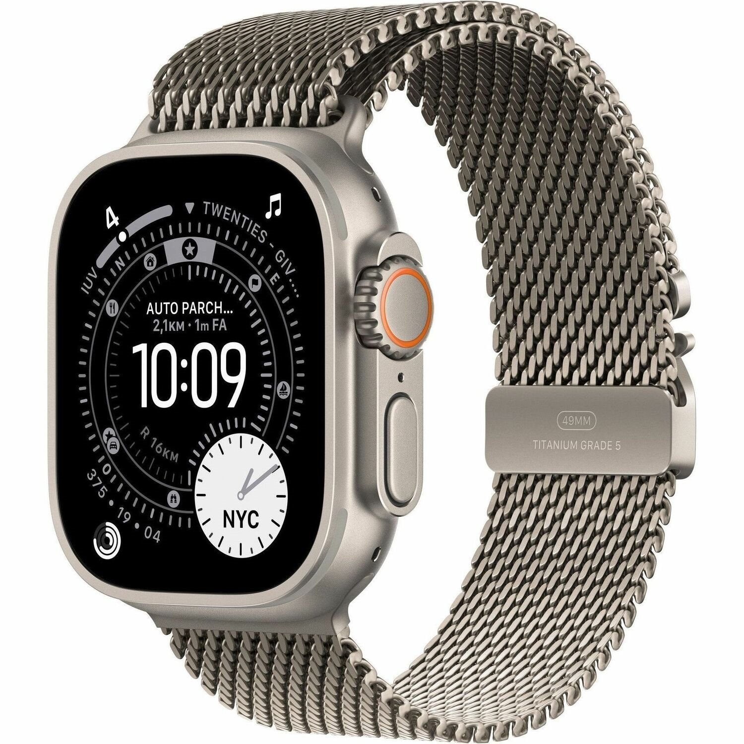 Apple Watch Ultra 3�GPS + Cellular�49mm�Natural Titanium Case With Natural Titanium Milanese Loop - Large