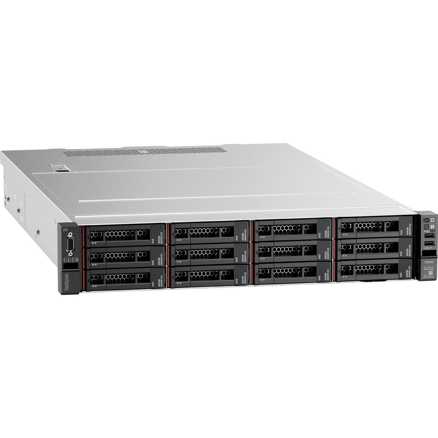 Lenovo ThinkSystem SR550 7X04A07KAU 2U Rack-mountable Server - 1 x Intel Xeon Silver 4210 2.20 GHz - 16 GB RAM - 12Gb/s SAS, Serial ATA Controller