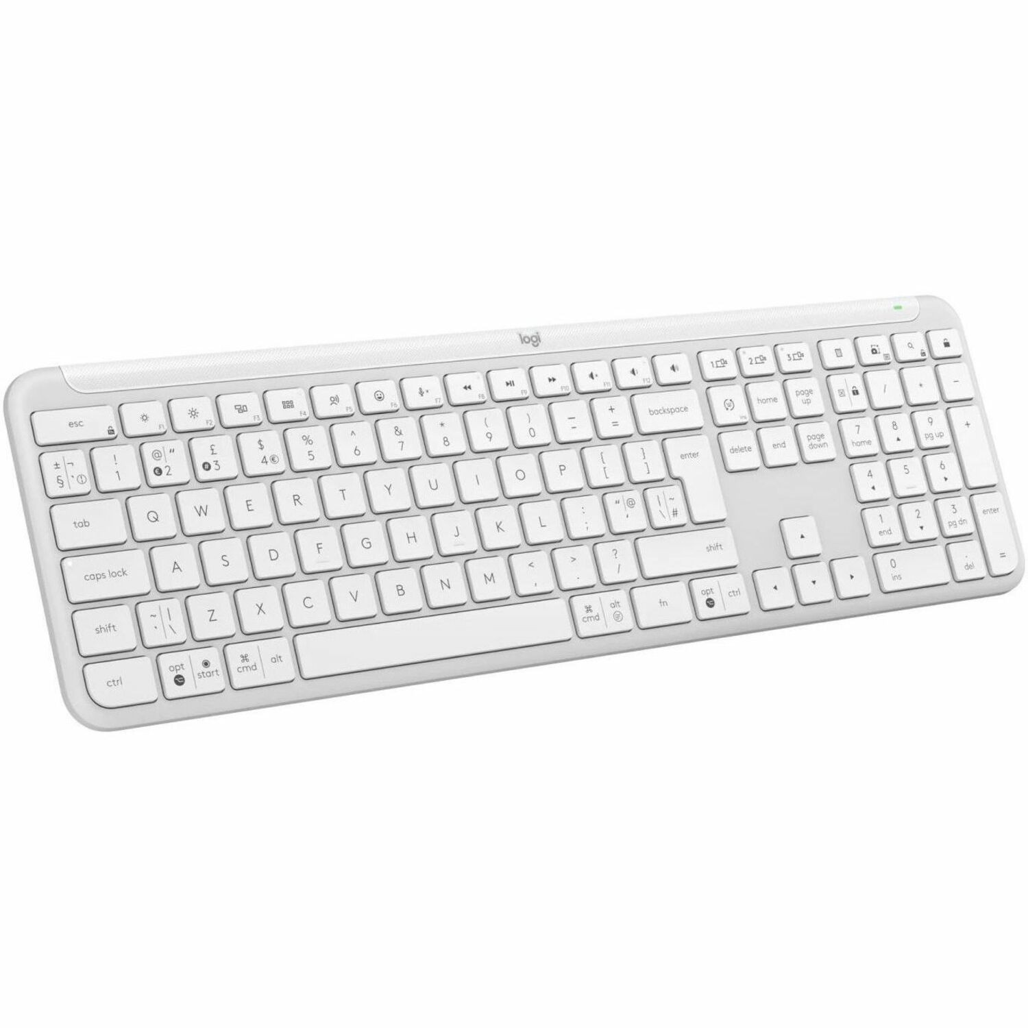 Logitech Signature Slim K950 Tastatur - Full-size - Kabellos Konnektivit�t - USB Typ-A Schnittstelle - Englisch (GB) - QWERTY Layout - Wei�
