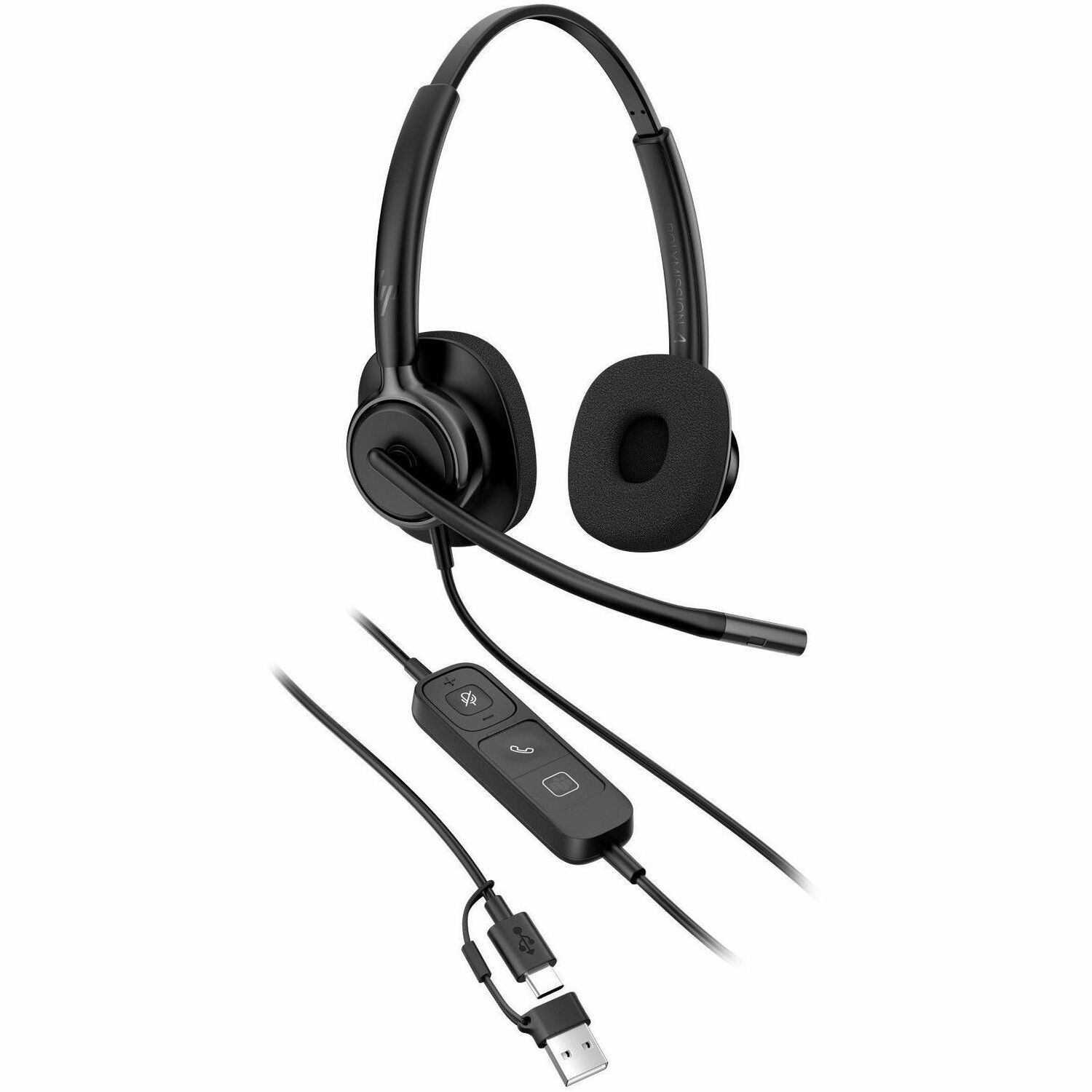 Poly Mission 400 425 Wired Over-the-head, On-ear Stereo Headset - Black