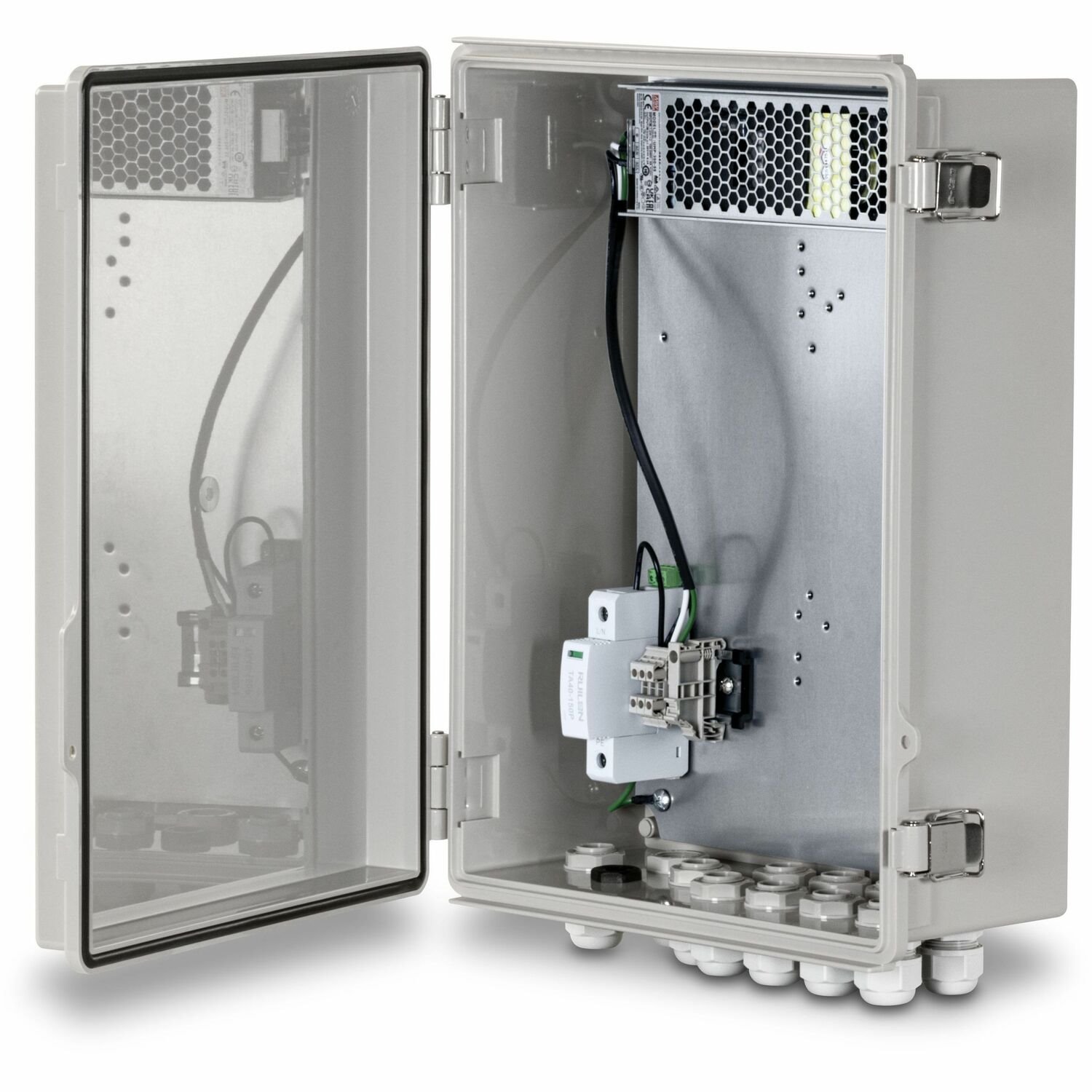 TRENDnet Outdoor IP68 Weatherproof Enclosure with 350W Power Supply, TI-CA4K, IK10 Impact Protection, Power Supply Supports up to 350W (55V DC, 6.3A), 20kA @ 8/20 &micro;s Surge Protection