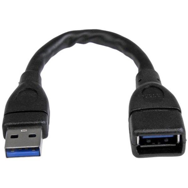 StarTech.com 6in Black USB 3.0 (5Gbps) Extension Adapter Cable A to A - M/F