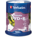 Verbatim DVD Recordable Media - DVD+R - 16x - 4.70 GB - 100 / Pack - Retail - White