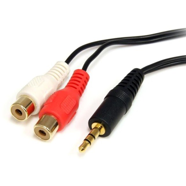 StarTech.com Startech RCA Audio Cable - 6ft - 1 x 3.5mm, 2 x RCA - Audio Cable External - Black