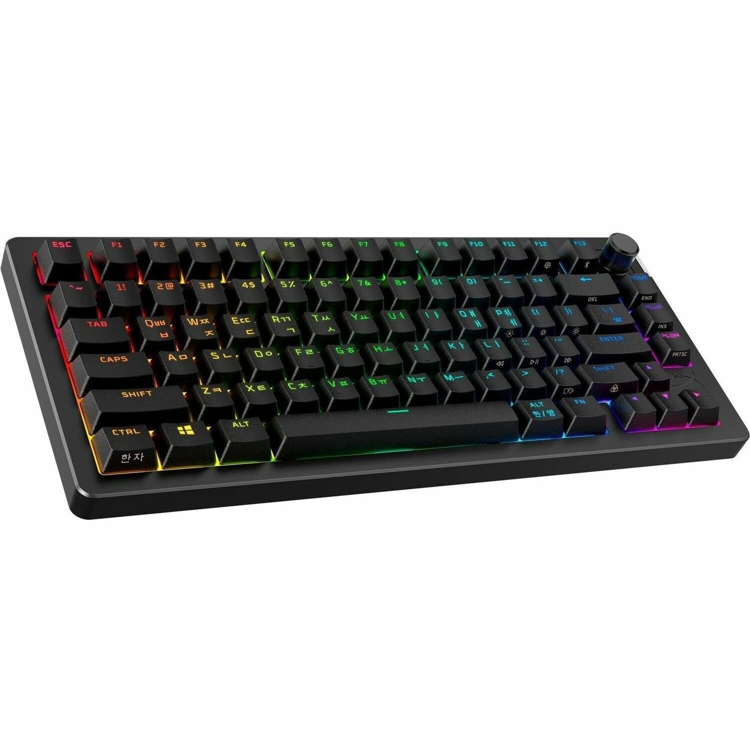 HyperX Alloy Rise 75 Gaming Keyboard - Wired/Wireless Connectivity - RGB LED - English (US) - Black