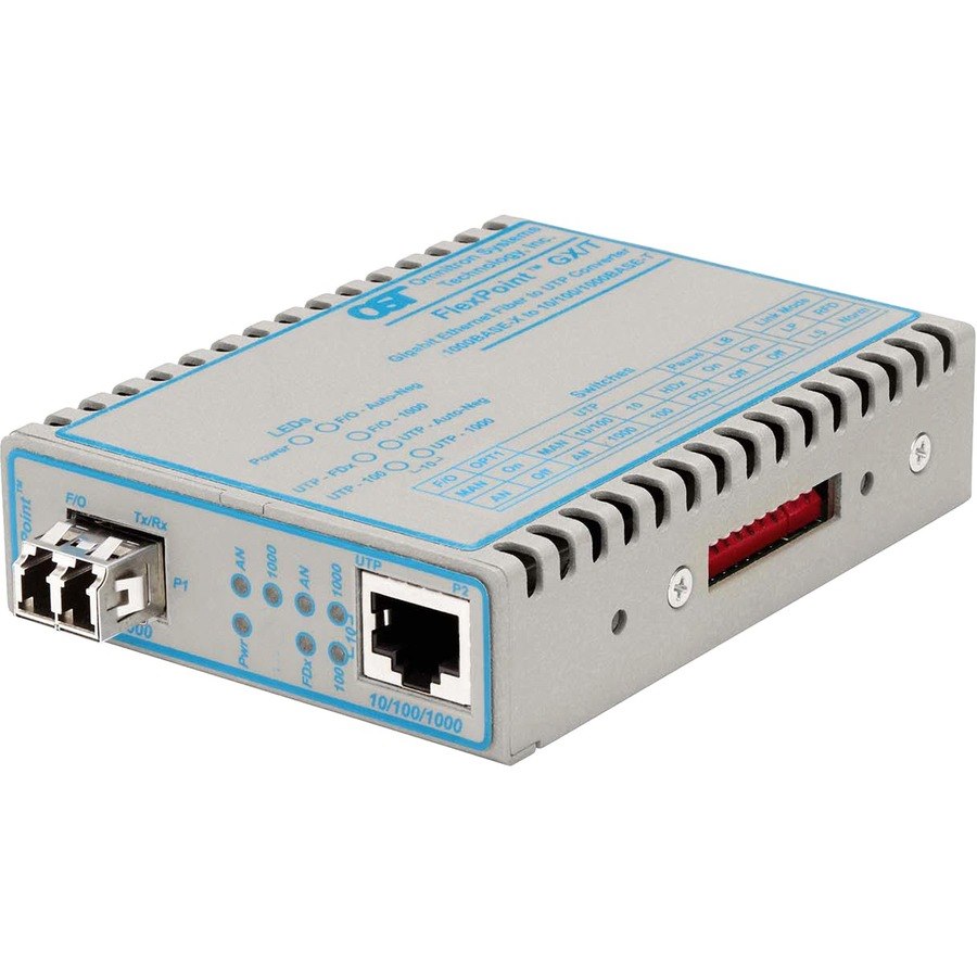 FlexPoint 10/100/1000 Gigabit Ethernet Fiber Media Converter RJ45 LC Multimode 550m