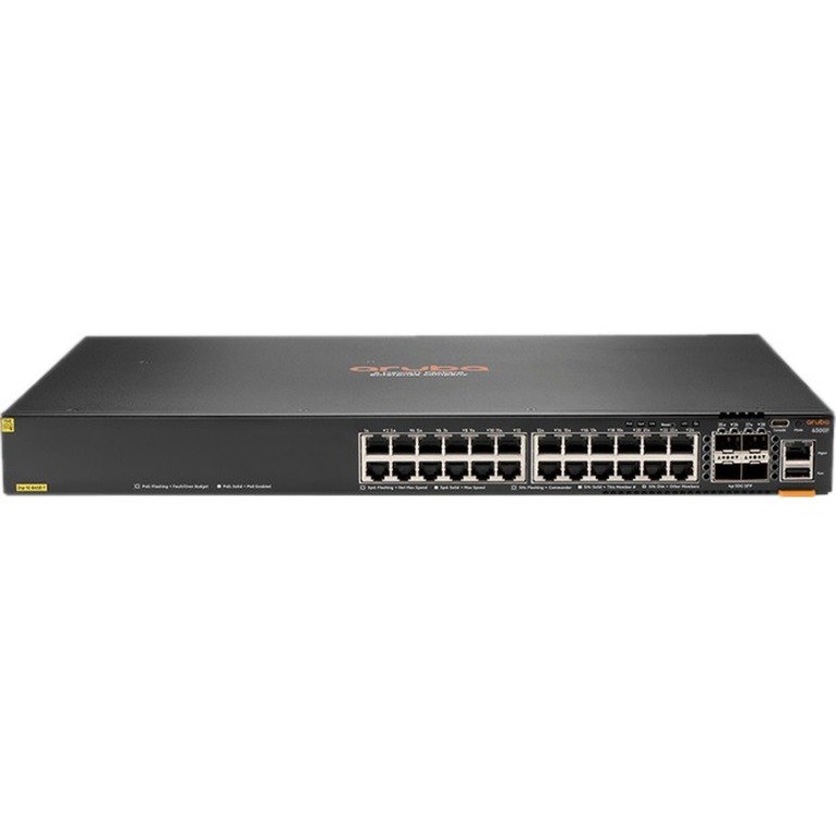 HPE 6300F 24-port 1GbE Class 4 PoE and 4-port SFP56 Switch