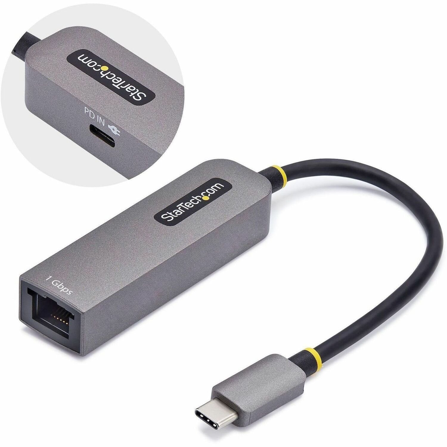 StarTech.com USB-C naar Ethernet Adapter, 100W PD Pass-Through, NIC, USB 3.0 Type-C 1Gbps Multi Speed Netwerk, USB 3.1 RJ45, Windows & Mac