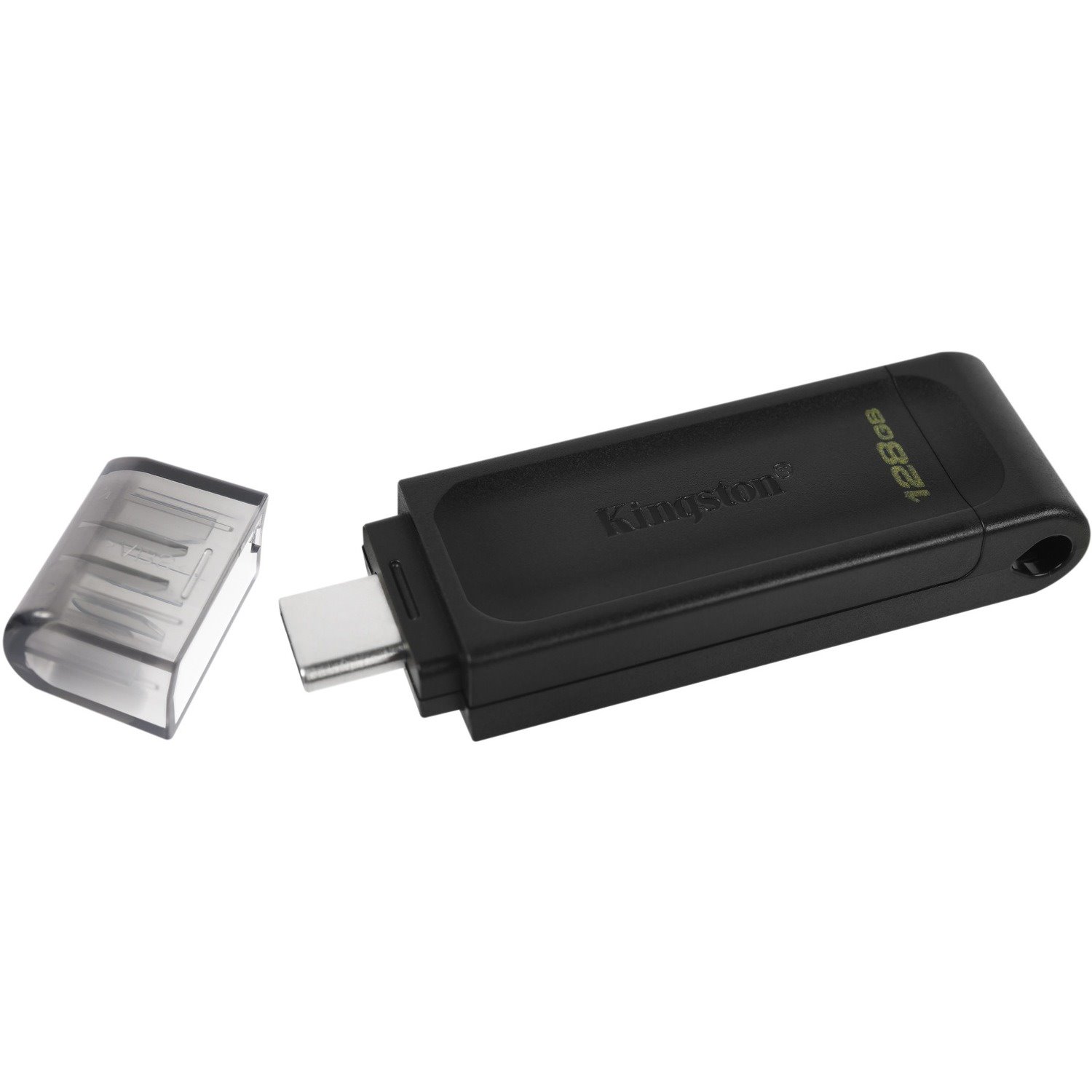 Kingston DataTraveler 70 DT70 128 GB USB 3.2 (Gen 1) Type C Flash Drive - Black