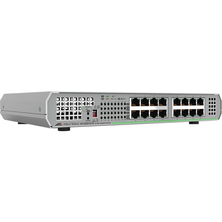 Allied Telesis CentreCOM GS910 AT-GS910/16 16 Ports Ethernet Switch - Gigabit Ethernet - 10/100/1000Base-TX