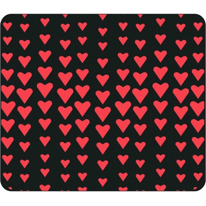 OTM Classic Prints Black Mouse Pad, Falling Red Hearts