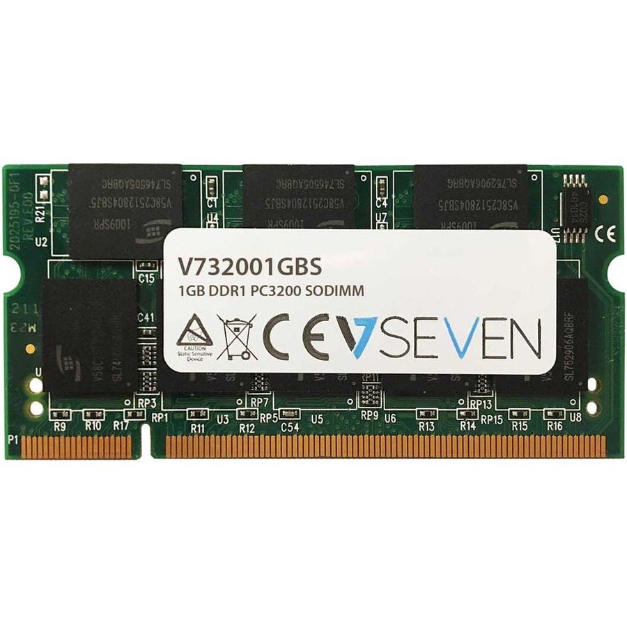 V7 V732001GBS RAM Module for Notebook - 1 GB - DDR-400/PC-3200 DDR SDRAM - 400 MHz Dual-rank Memory - CL3