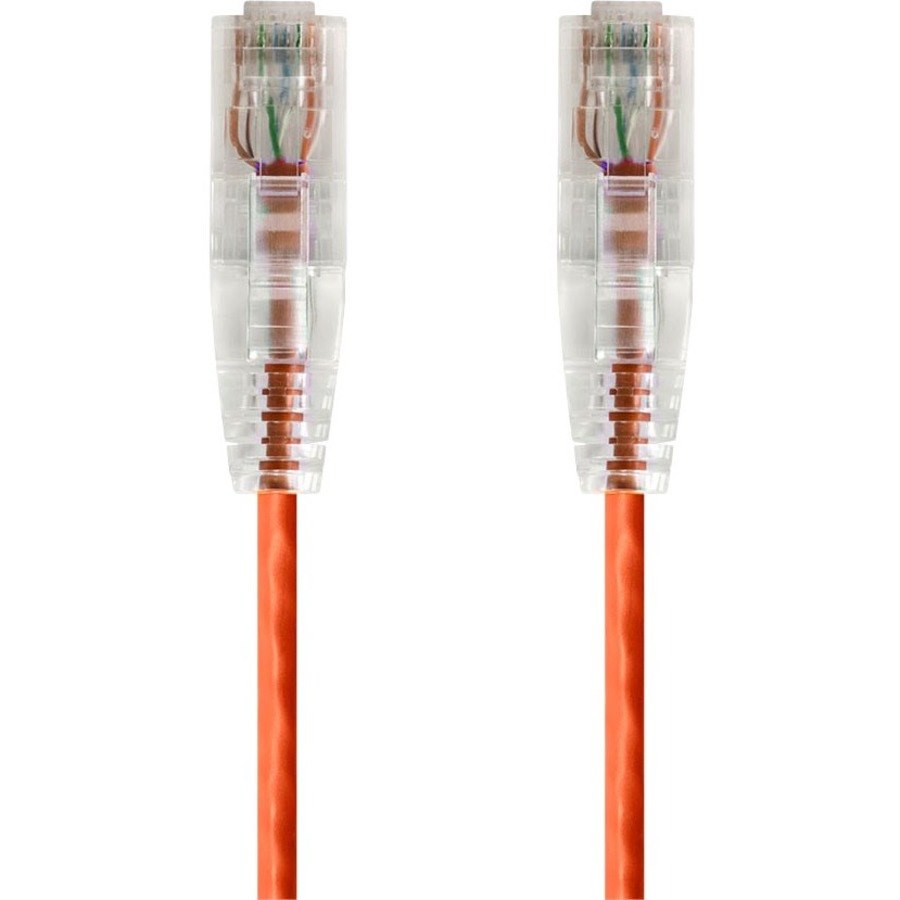 Monoprice SlimRun Cat6 28AWG UTP Ethernet Network Cable, 0.5ft Orange