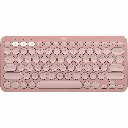 Logitech Pebble Keys 2 K380s Keyboard - Wireless Connectivity - USB Interface - English - Tonal Rose