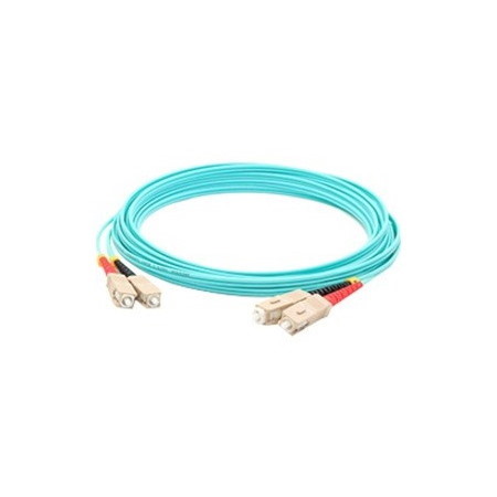AddOn 40m SC to SC Aqua OM4 Duplex OFNR (Riser-Rated) Fiber Patch Cable