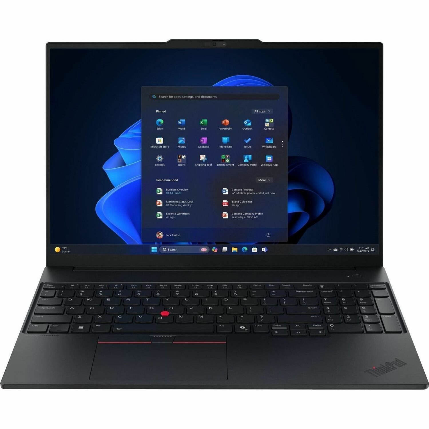 Lenovo ThinkPad E16 Gen 3 21ST001UMH 40,6 cm (16") Notebook - WUXGA - AMD Ryzen 7 250 - 16 GB - 512 GB SSD - Zwart
