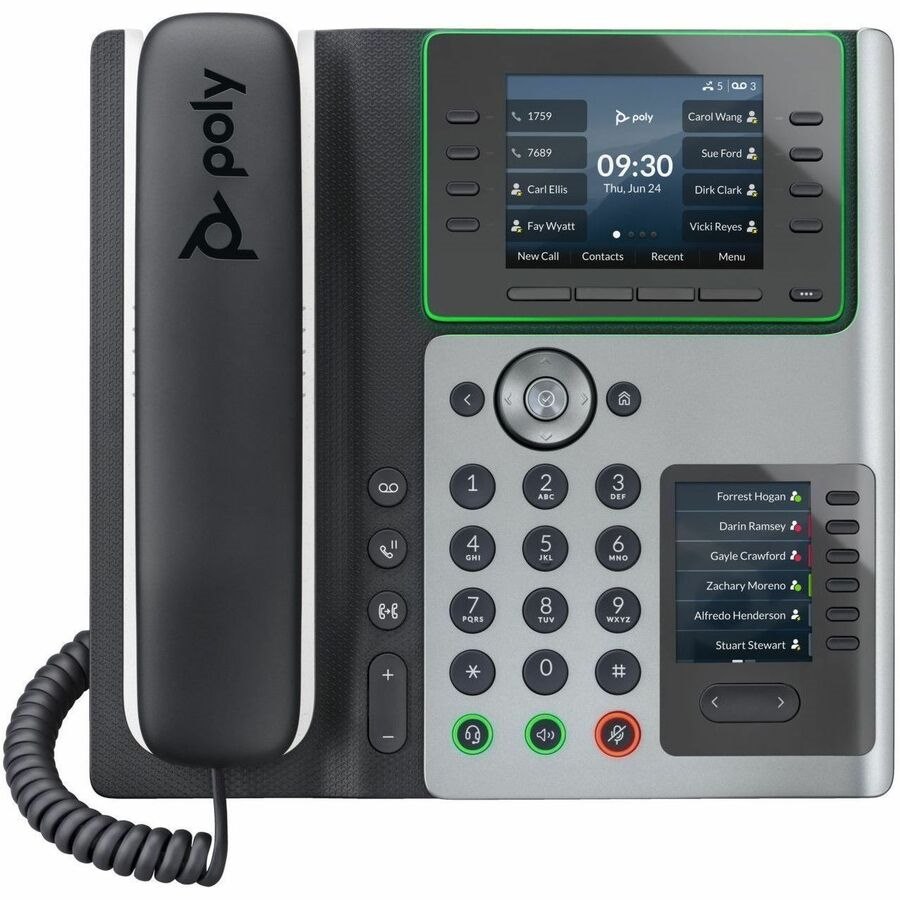 Poly Edge E400 IP Phone - Corded - Corded - Desktop - TAA Compliant