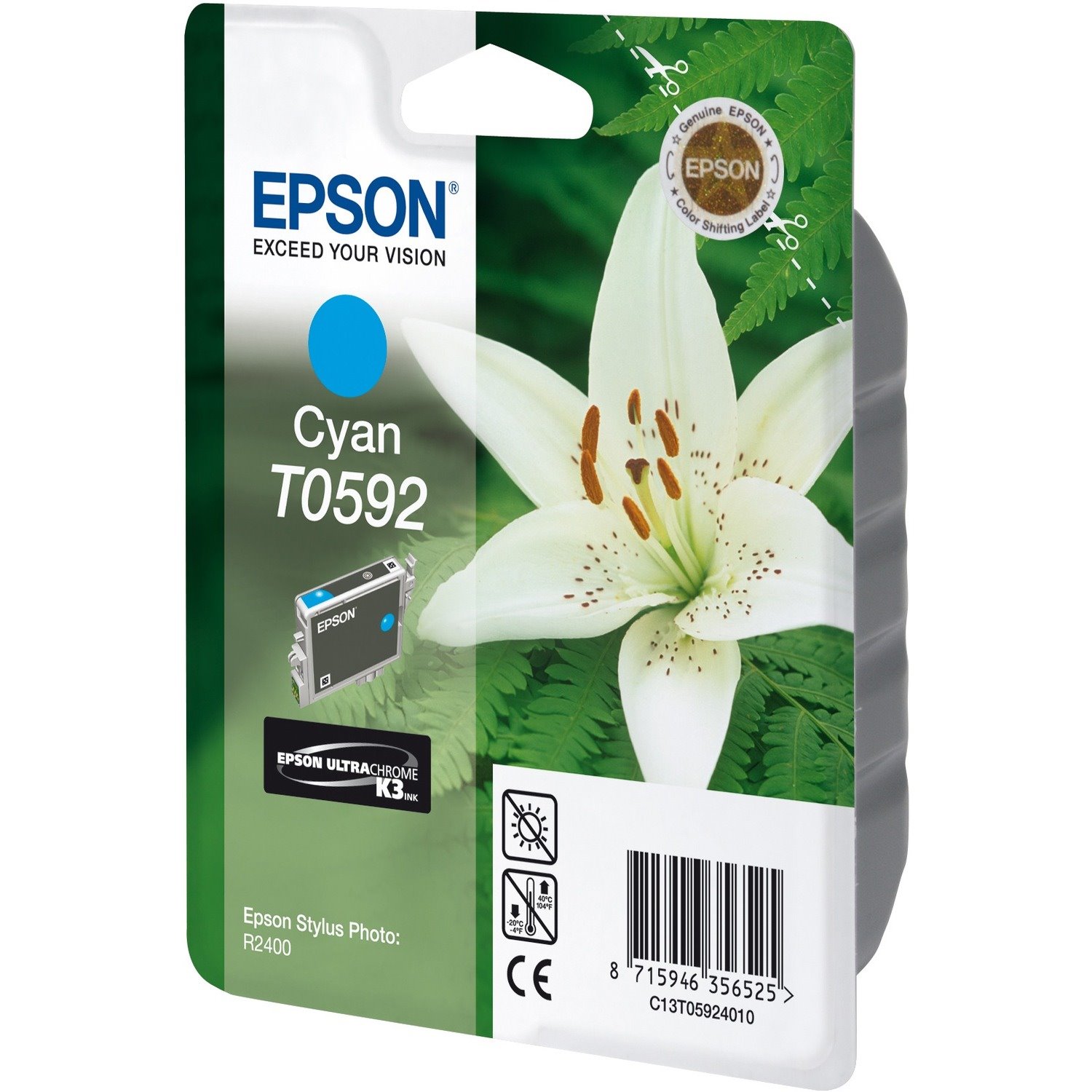 Epson UltraChrome T0592 Original Inkjet Ink Cartridge - Cyan - 1 Pack