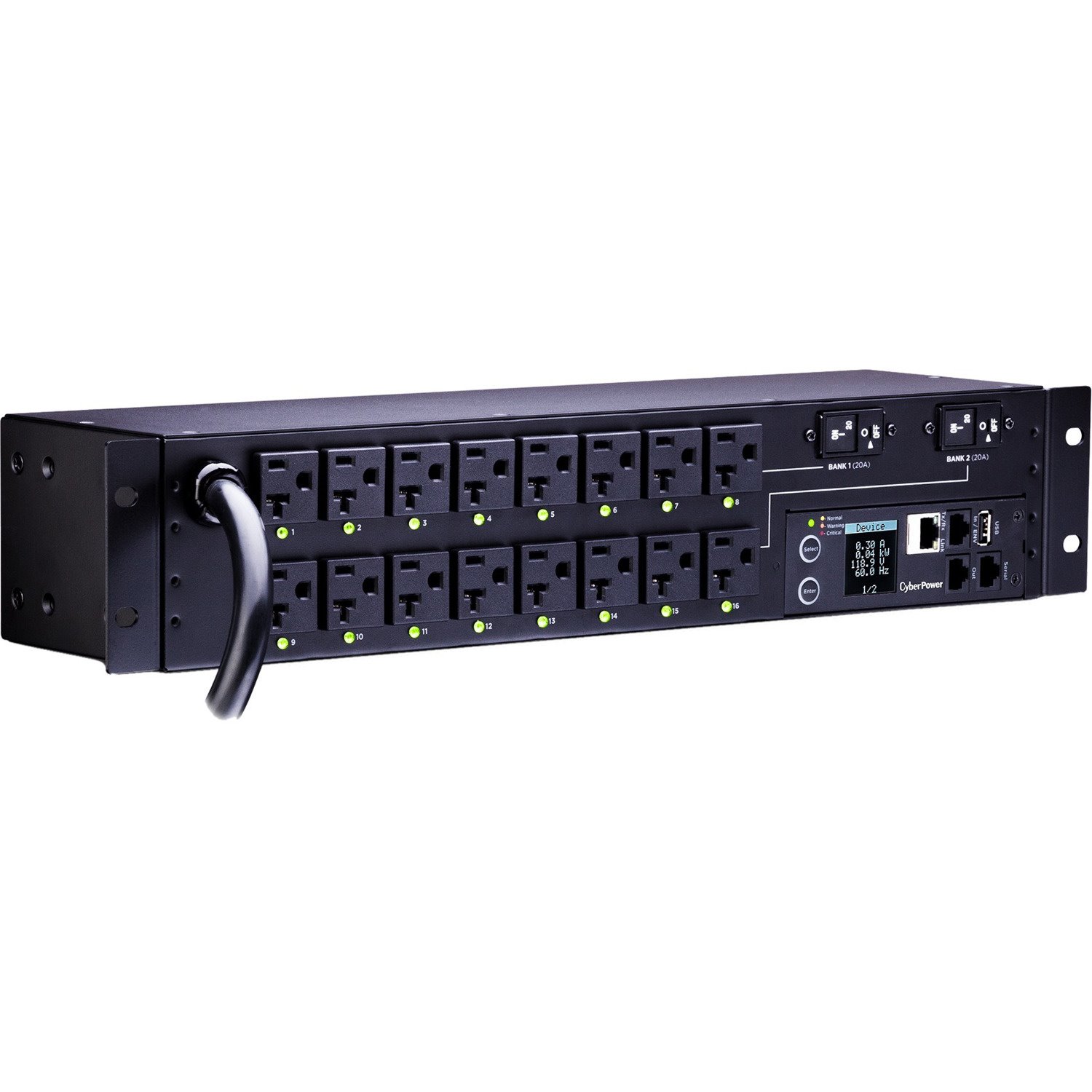 CyberPower PDU81003 100 - 120 VAC 30A Switched Metered-by-Outlet PDU