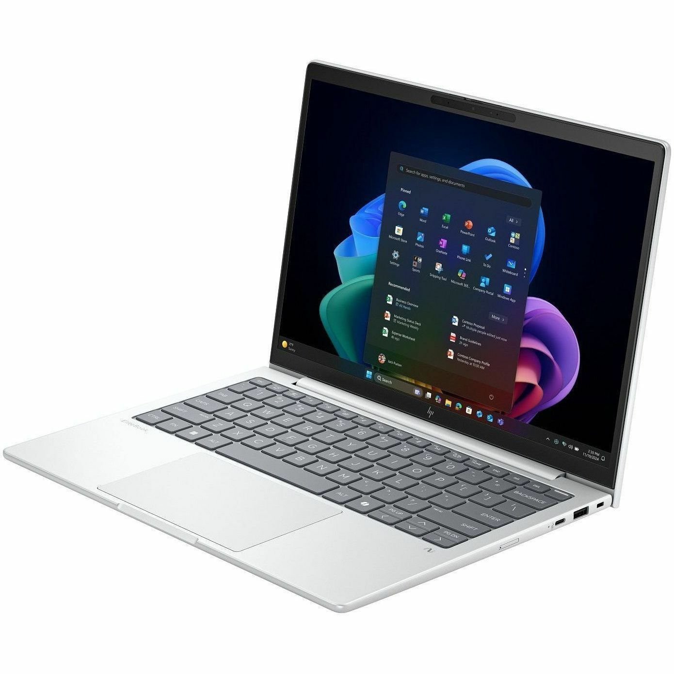 HP EliteBook 8 G1a 13.3" Copilot+ PC Notebook - WUXGA - AMD Ryzen AI 7 350 - 64 GB - 1 TB SSD - Glacier Silver