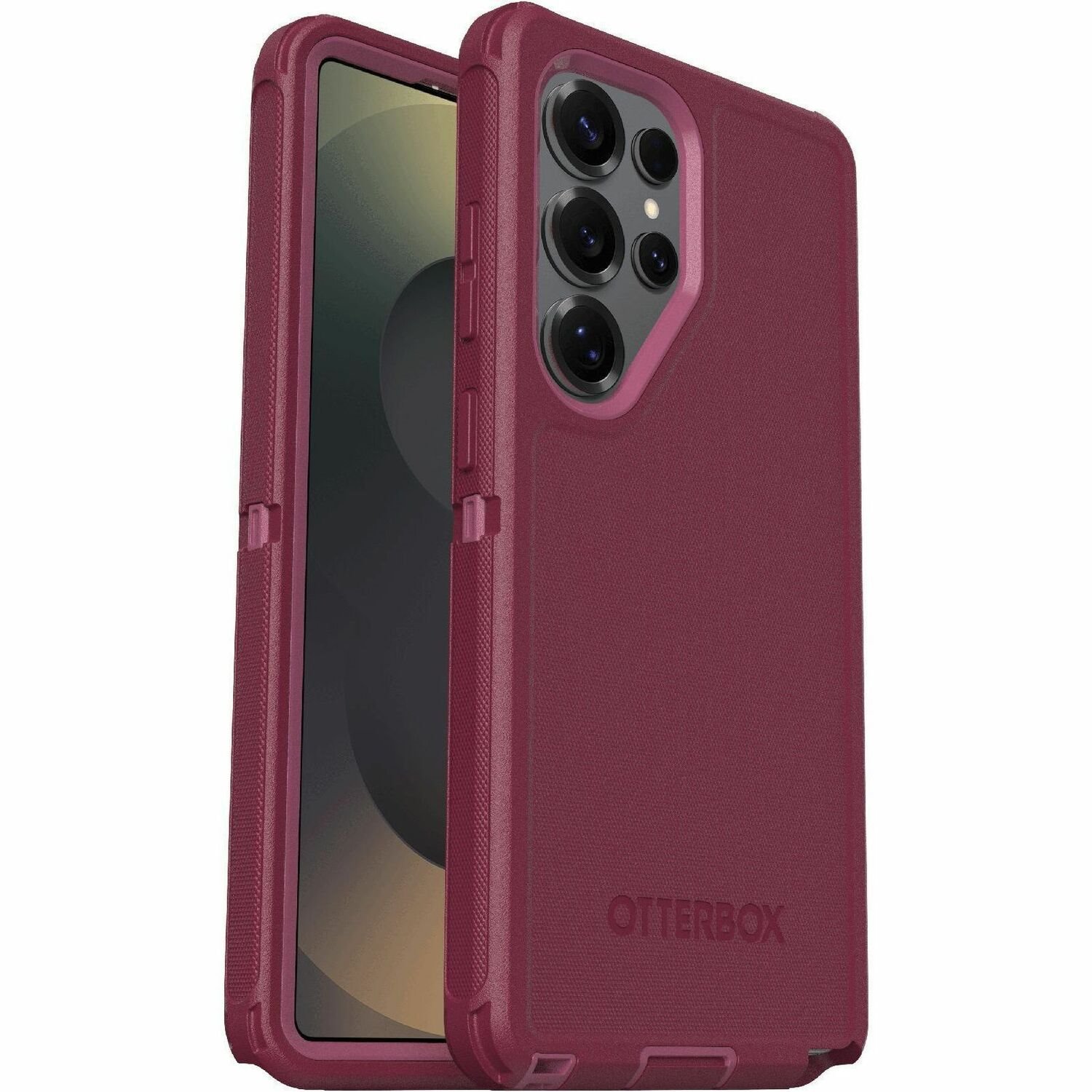OtterBox Defender Series Pro Carrying Case (Holster) Samsung Galaxy S25 Ultra Smartphone - Foxberry (Pink)