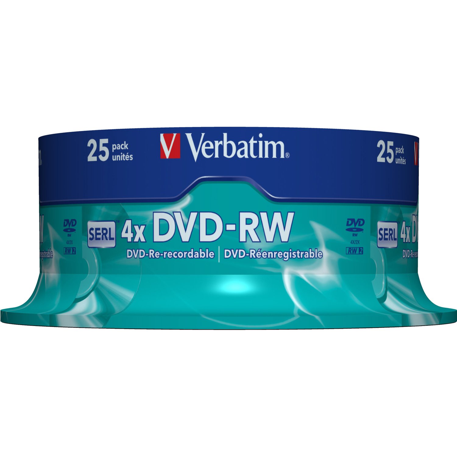 Verbatim 43639 DVD Rewritable Media - DVD-RW - 4x - 4.70 GB - 25