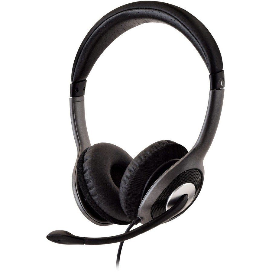 V7 Deluxe HU521-2EP Wired Over-the-head, On-ear Stereo Headset - Black, Dark, Grey