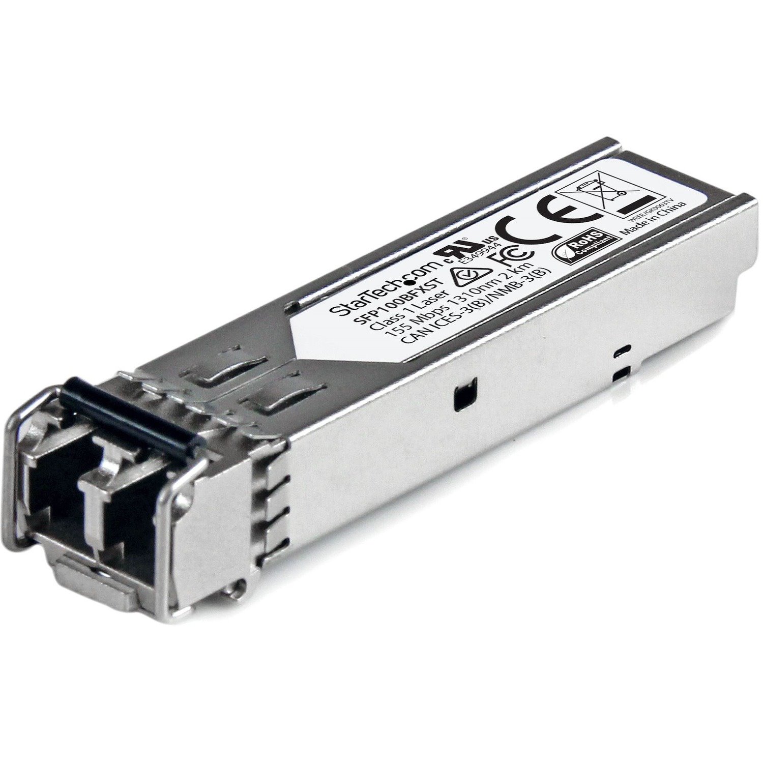 StarTech.com MSA Uncoded SFP Module - 100BASE-FX - 100Mb Ethernet SFP 100MbE Multi Mode Fiber (MMF) Optic Transceiver Module - 2km DDM
