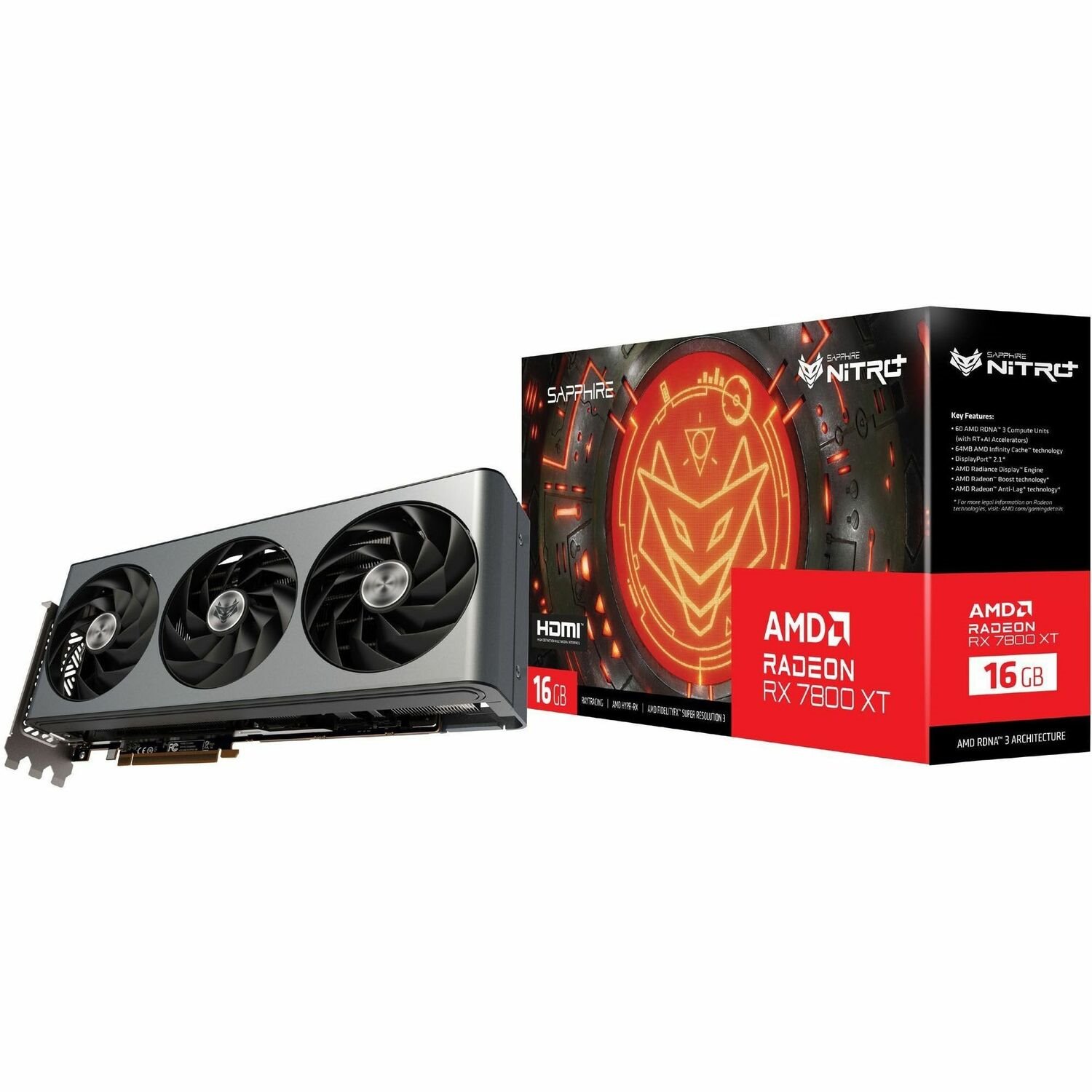 Sapphire AMD Radeon RX 7800 XT Graphic Card - 16 GB GDDR6